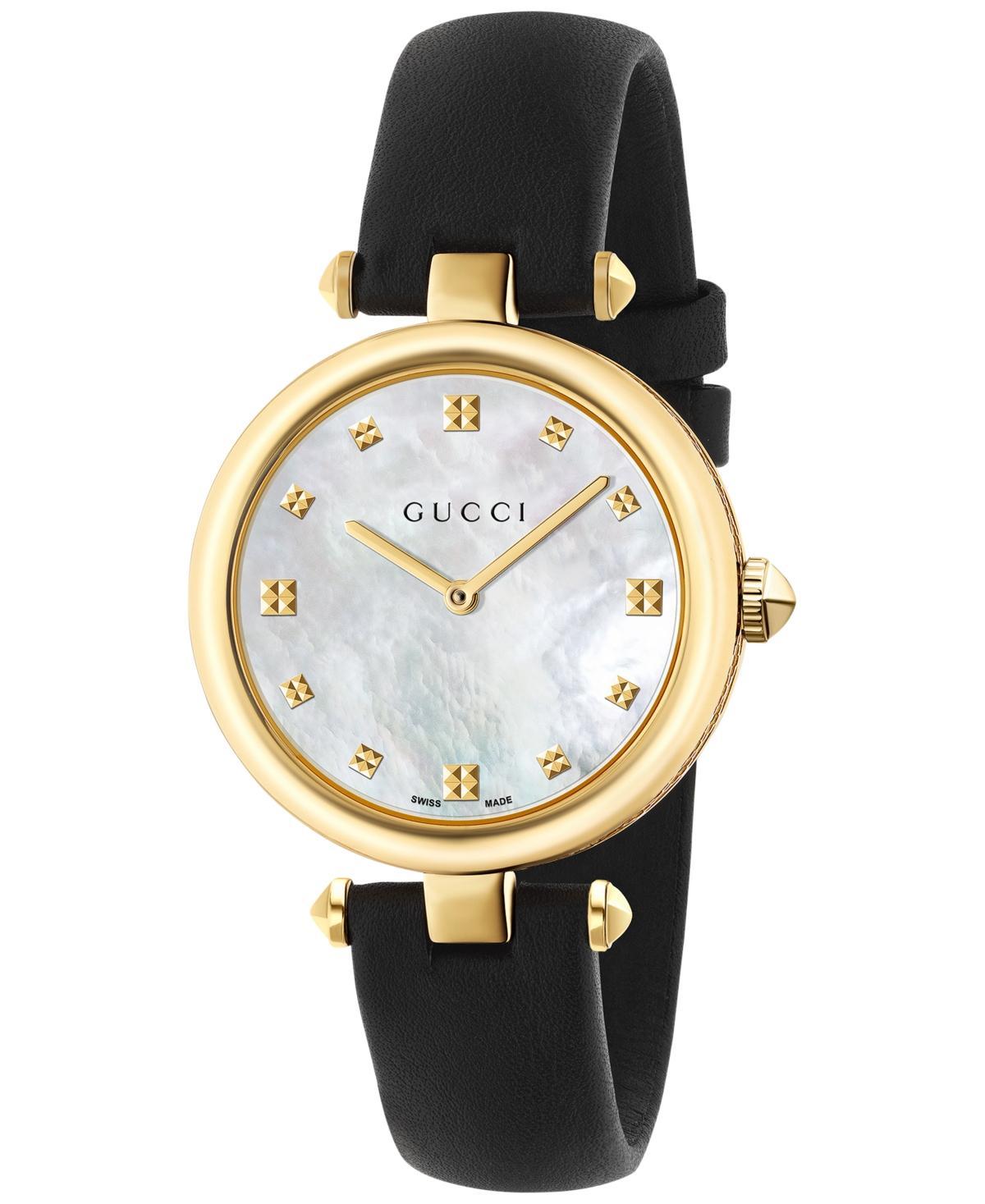 Womens Diamantissima Yellow Gold PVD & Leather Strap Watch Product Image