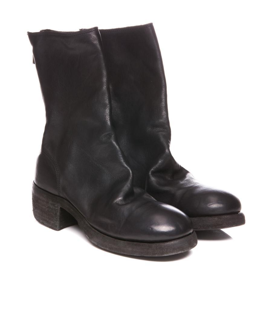 GUIDI Round-head Short Boots In Black Product Image