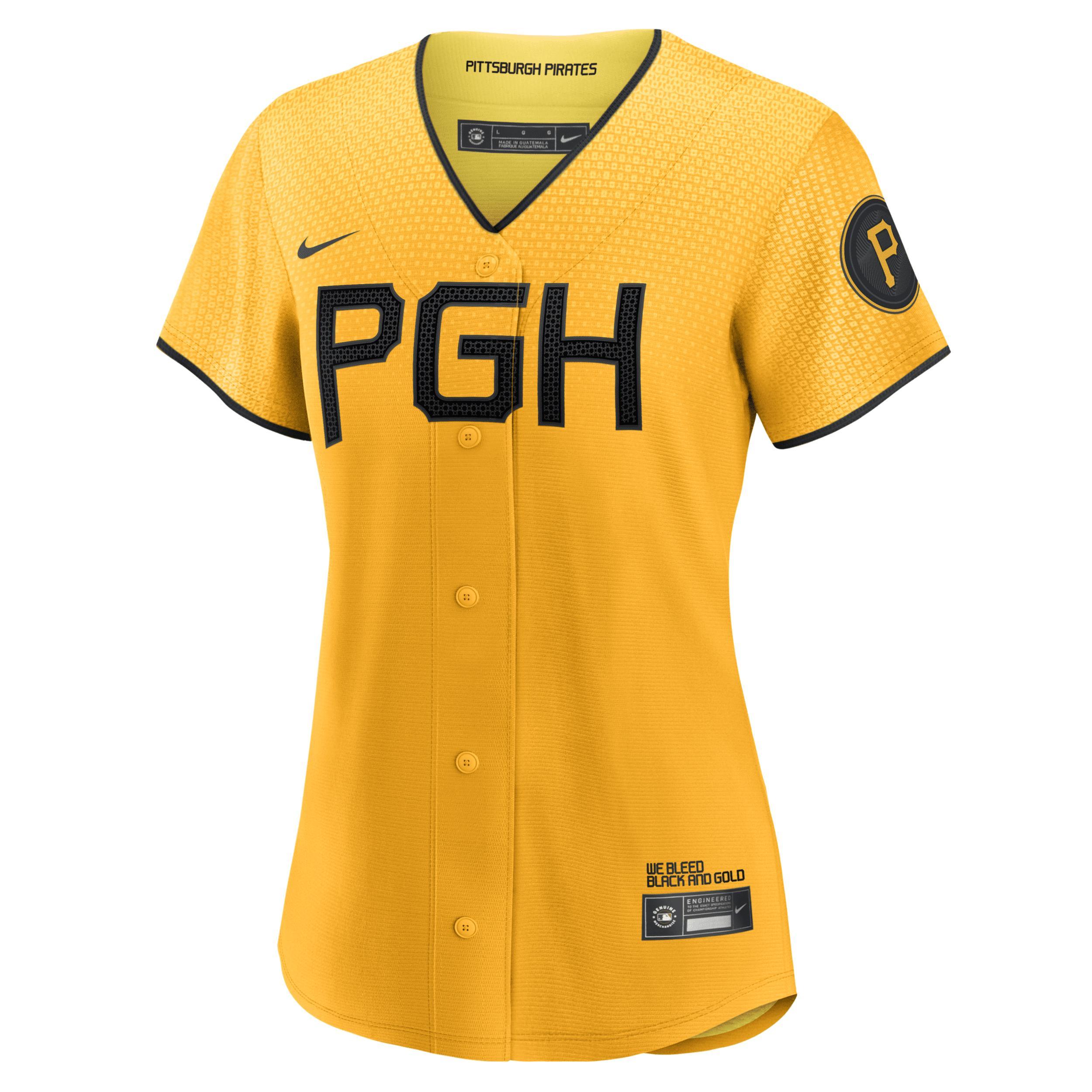 Women's Nike Ke'Bryan Hayes Gold Pittsburgh Pirates 2023 City Connect Replica Player Jersey, Size: Medium Product Image