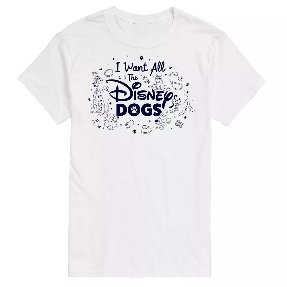 Disney Mens I Want All The Disney Dogs Graphic Tee Product Image