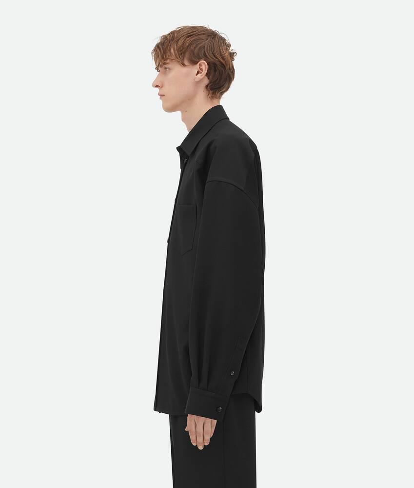 Men's Wool Twill Shirt in Black Product Image