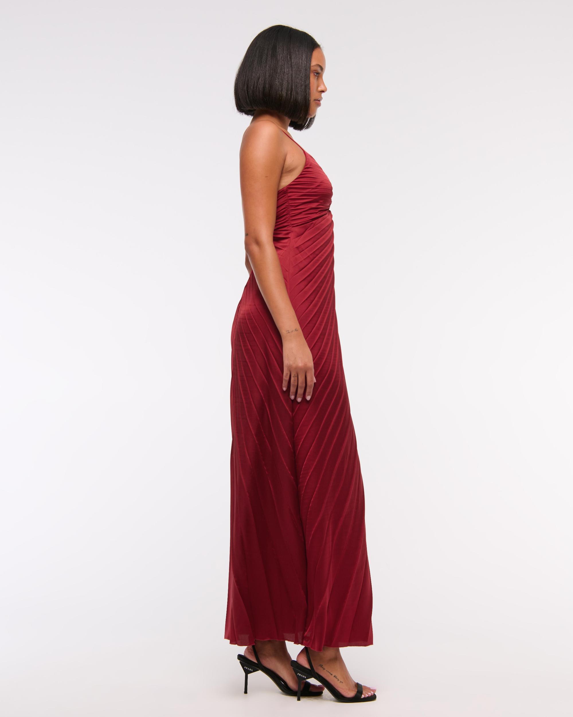 The A&F Giselle Sunburst Pleated Maxi Dress Product Image