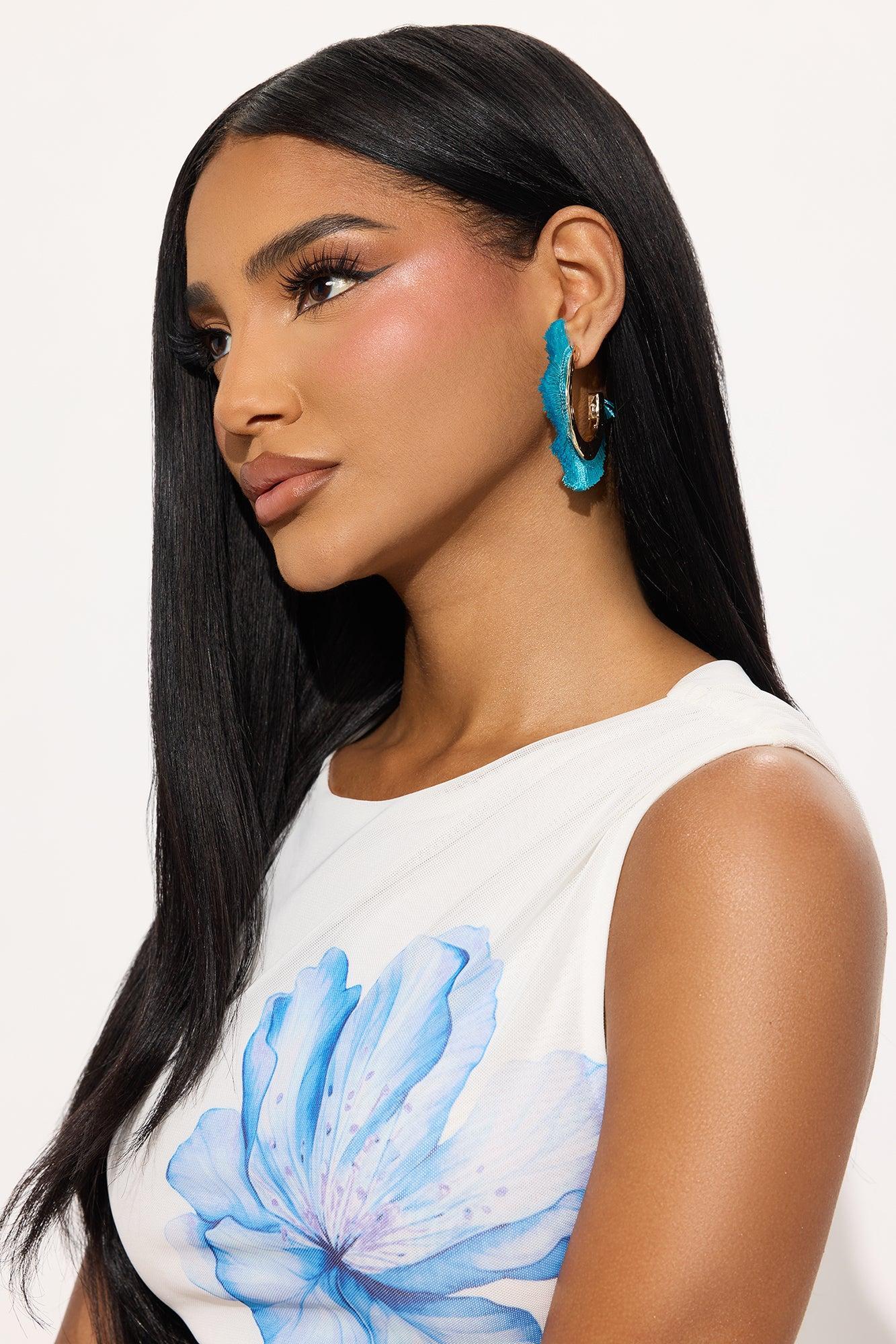 Mallory Hoop Earring - Blue Product Image