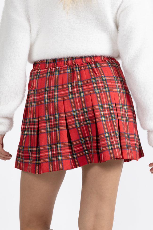 Spirit Of Christmas Red Pleated Plaid Skort  FINAL SALE Product Image