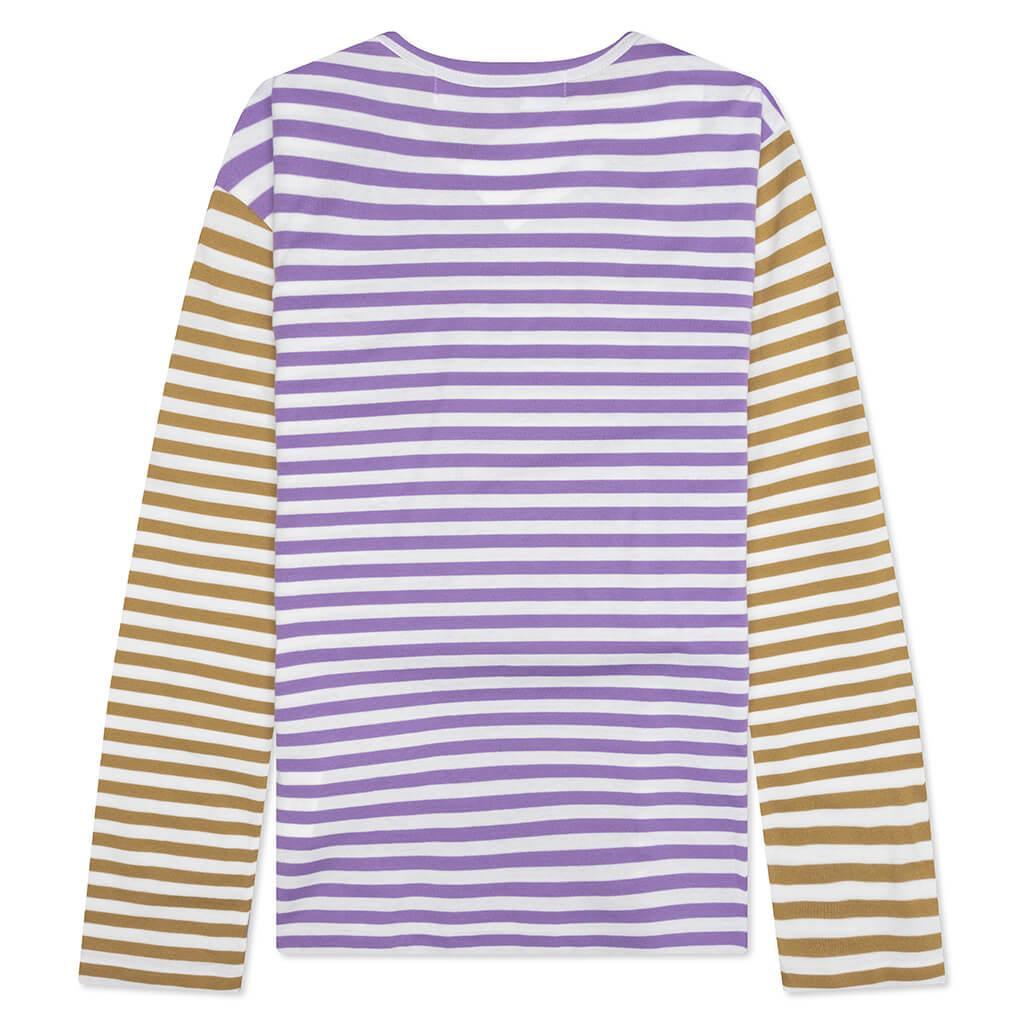 Bi-Color Stripe T-Shirt - Purple/Olive Male Product Image