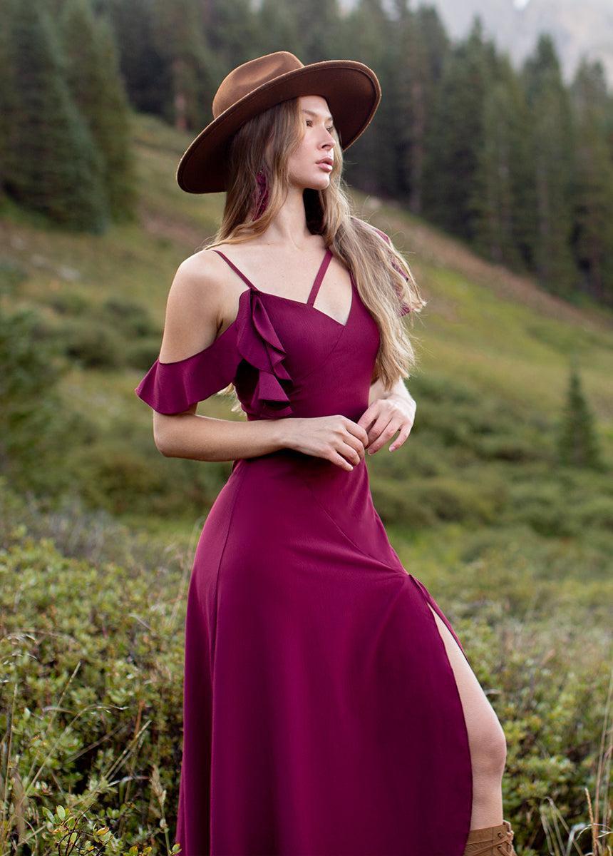 Bianka Dress in Rosewood Female Product Image