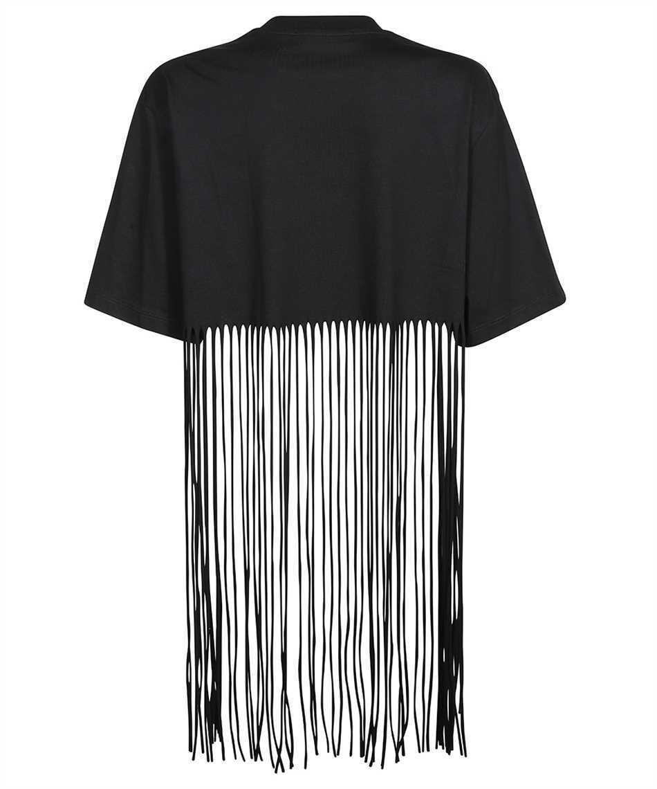 MSGM Graphic-printed Frayed Crewneck T-shirt In Black Product Image