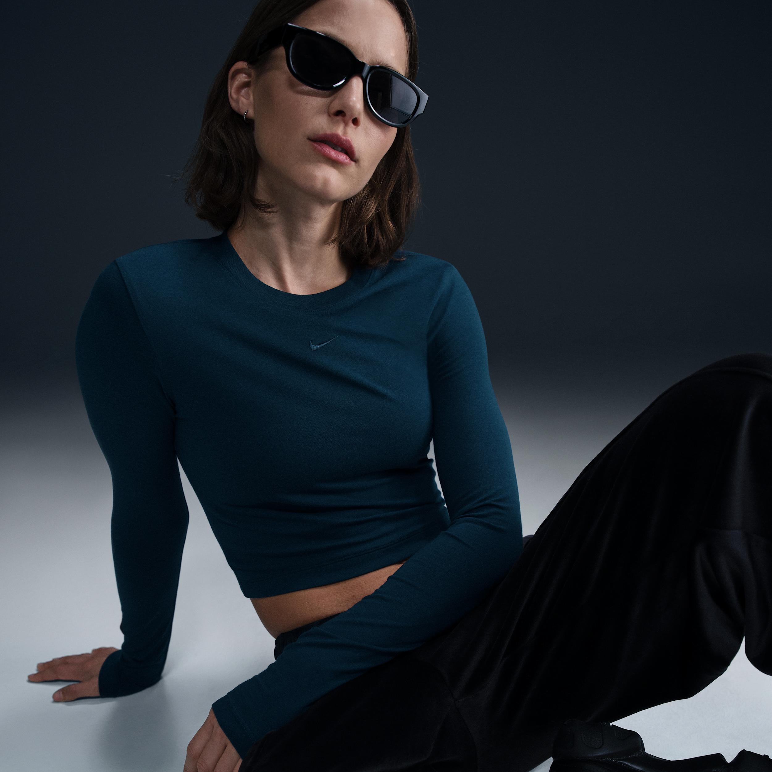 Women's Nike Sportswear Chill Knit Slim Long-Sleeve Cropped Top Product Image