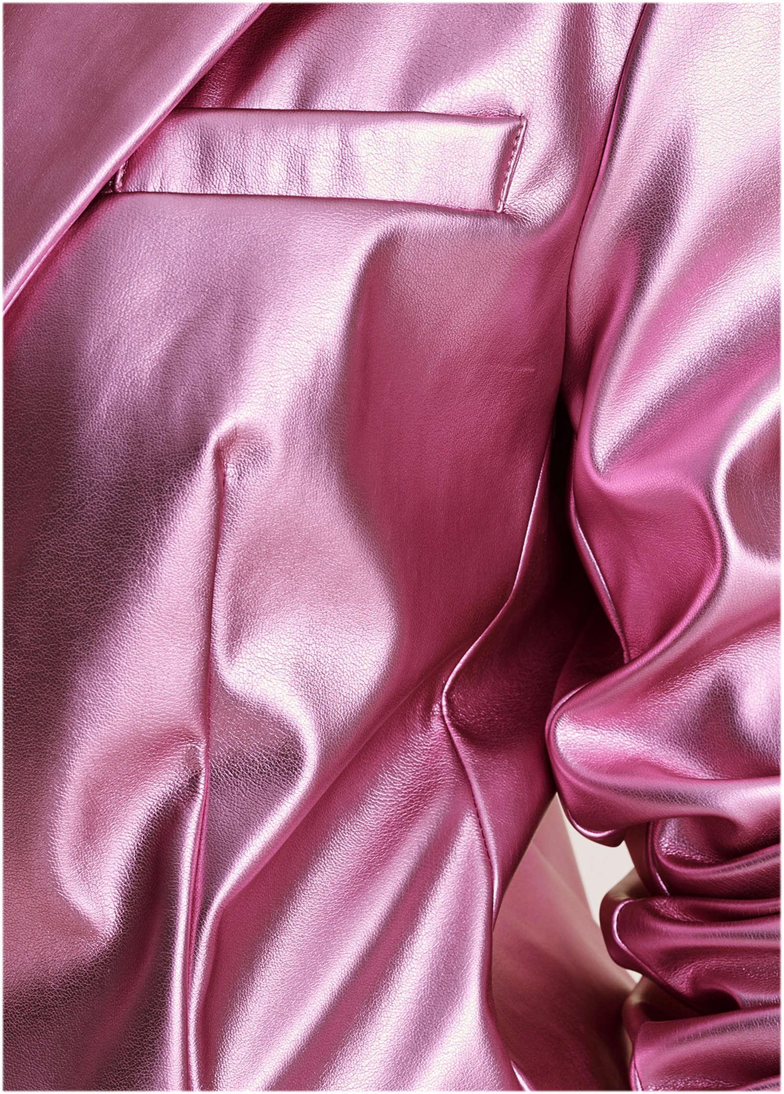 Metallic Shine Blazer - Pink Metallic Product Image
