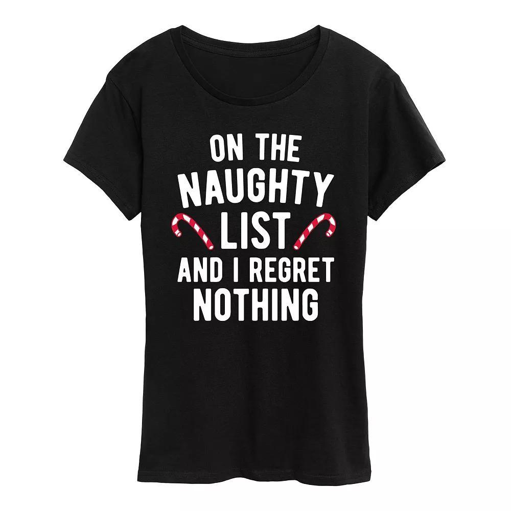 Plus On The Naughty List Graphic Tee, Women's, Size: 2XL, Black Product Image