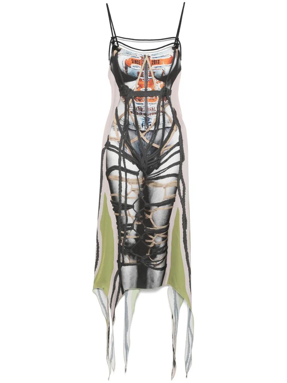 bondage-print midi dress Product Image