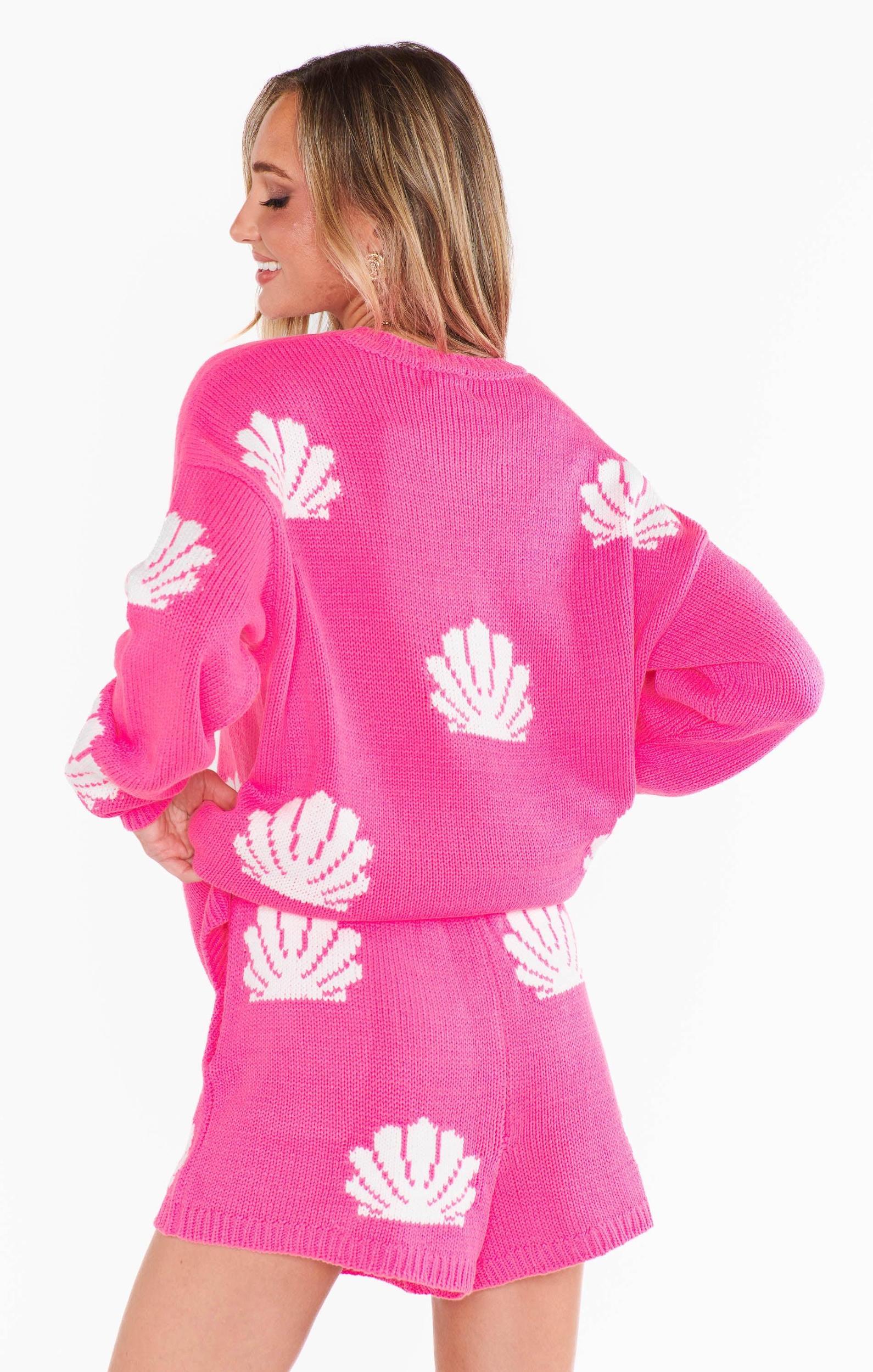 Boardwalk Shorts ~ Hot Pink Shell Knit Product Image