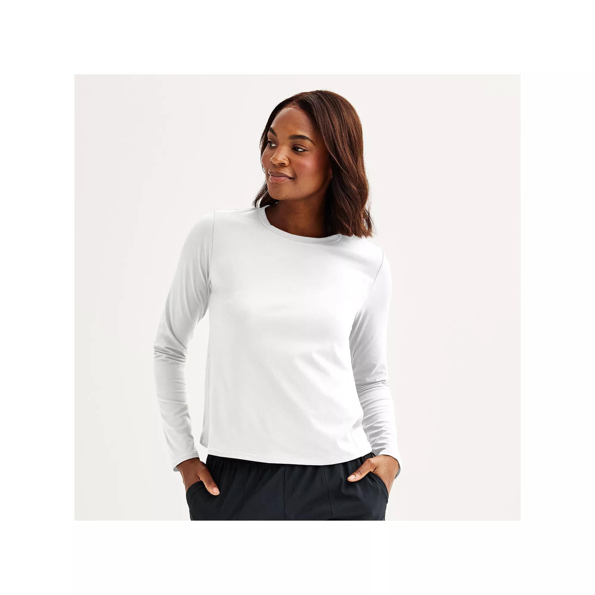 Women's Tek Gear® Essential Soft Long Sleeve Top, Size: Large, Mineral Black Product Image
