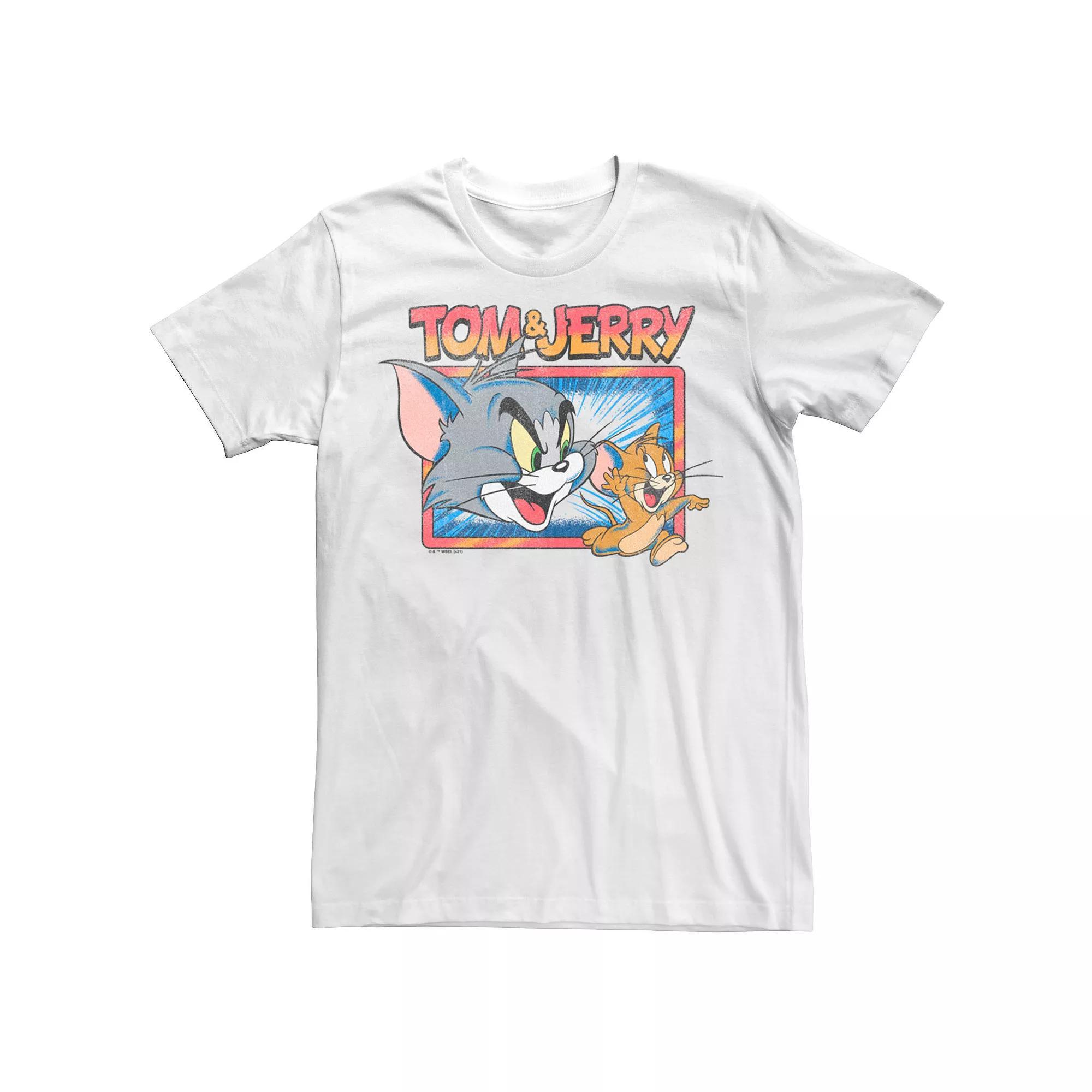 Men's Tom And Jerry Funny Tom Tee, Size: Large, White Product Image