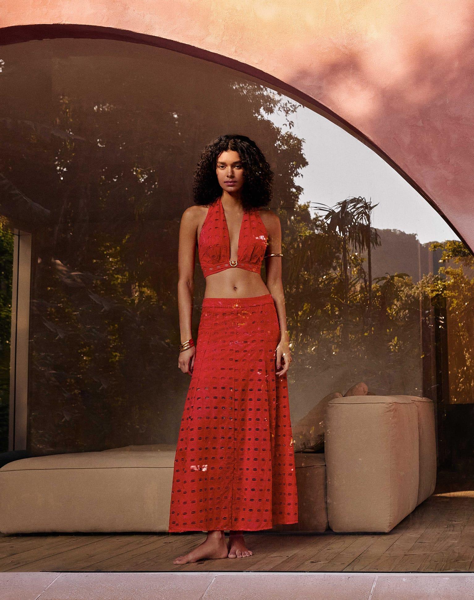 Eyelet Maven Top - Ruby Product Image