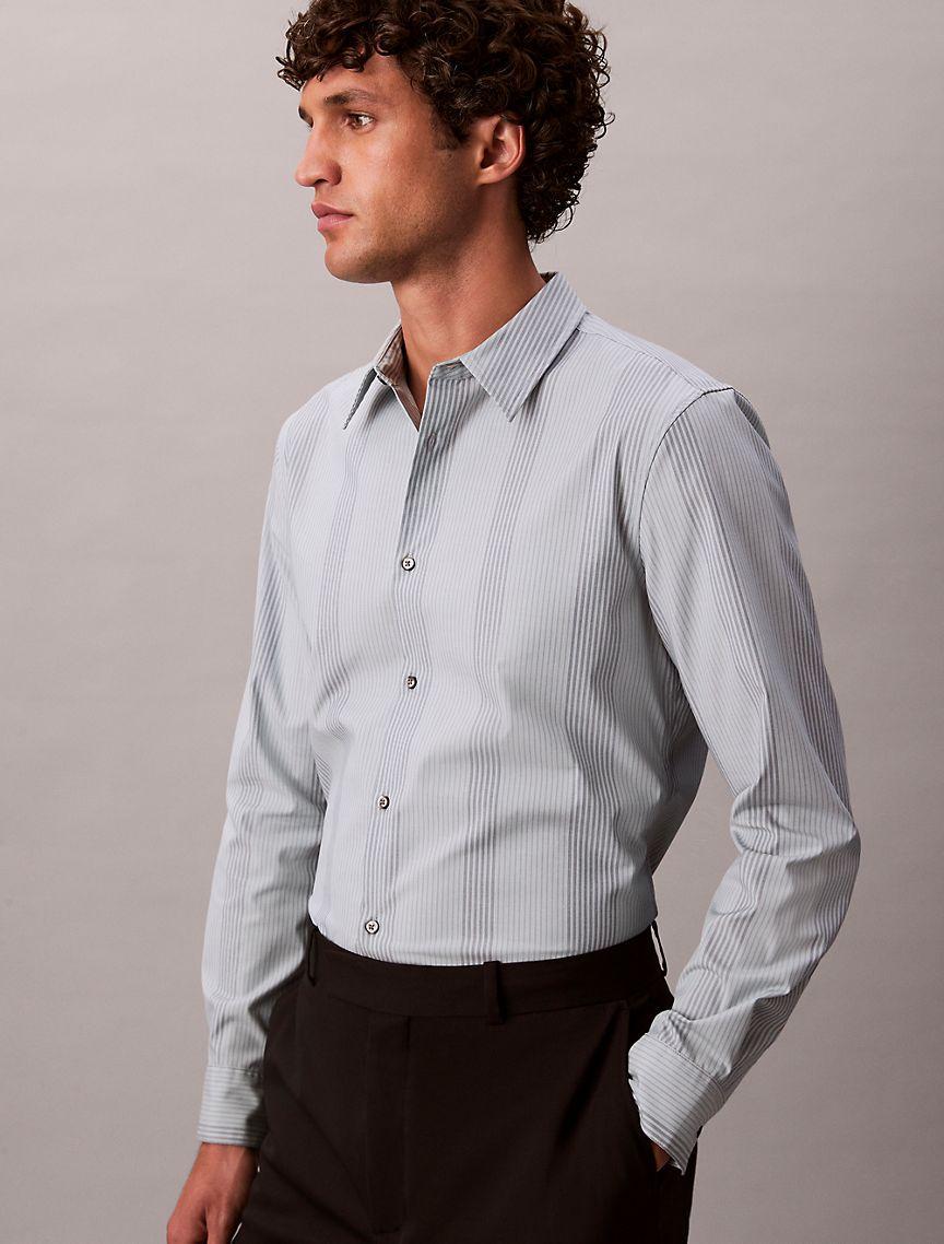 Yarn-Dyed Stripe Supima Stretch Slim Shirt Product Image