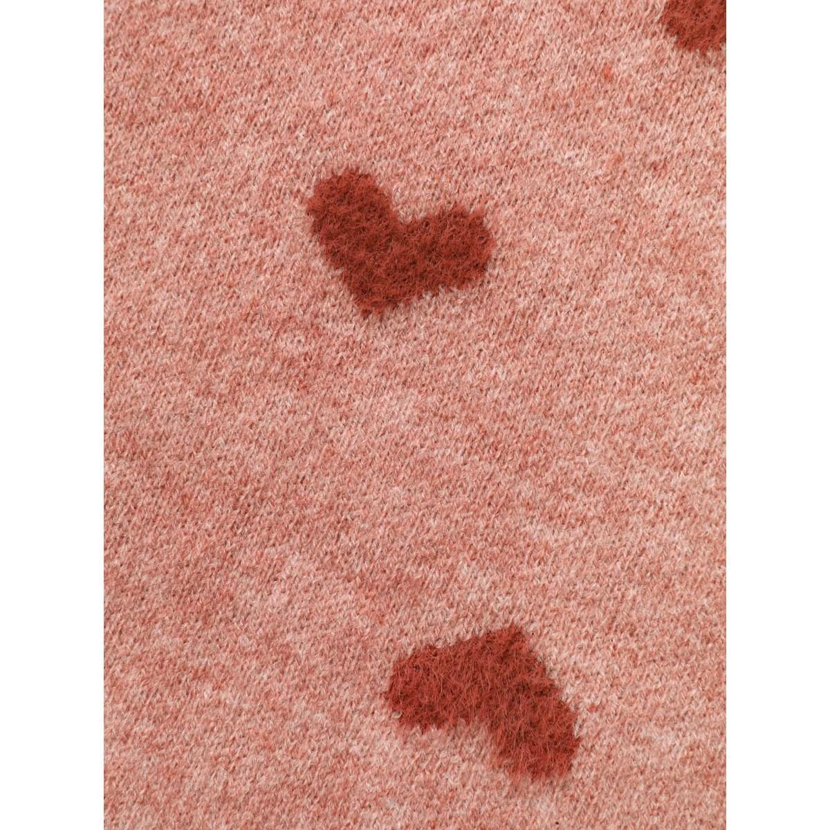 Plus Size Heart Shaped Drop Shoulder Pullover Watermelon Women Casual Long Sleeve Round Neck Everyday Pullovers BloomChic 14-16/1X Product Image