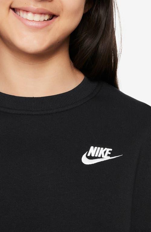 Nike Kids' Sportswear Club Fleece Crewneck Sweatshirt in Black/White at Nordstrom, Size Xs Product Image