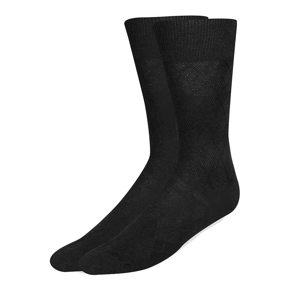 Men's Cole Haan Crew Socks, Black Argyle Product Image