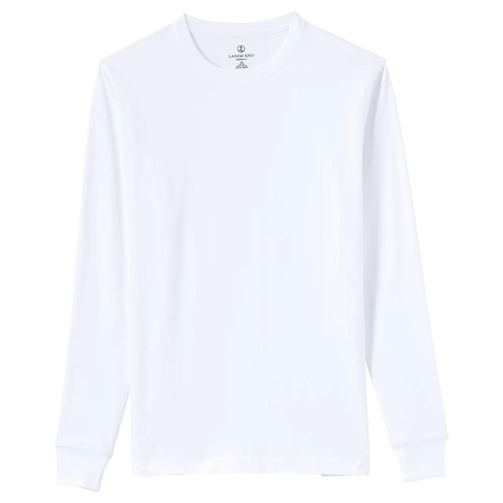 Men's Land's End Super-T Long Sleeve T-Shirt, Size: XL, White Product Image