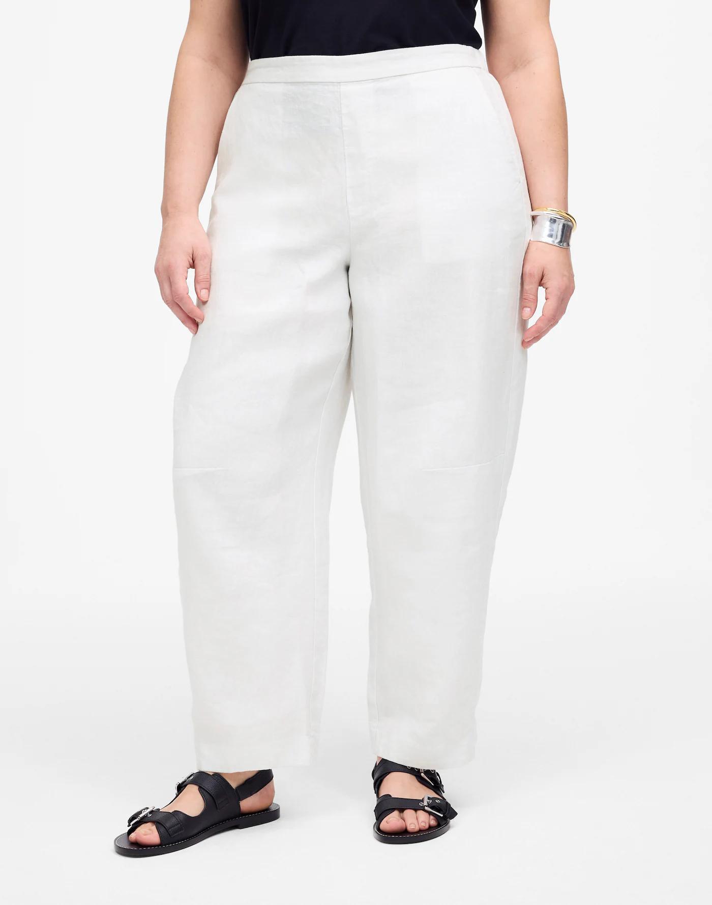Pull-On Barrel Pants in 100% Linen Product Image