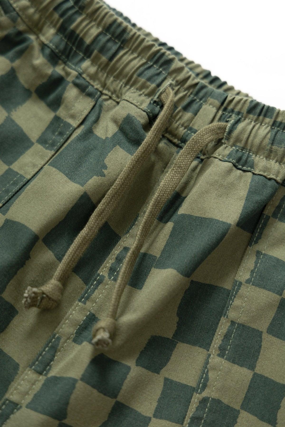 Printed Chef Pants - Olive Checker Product Image