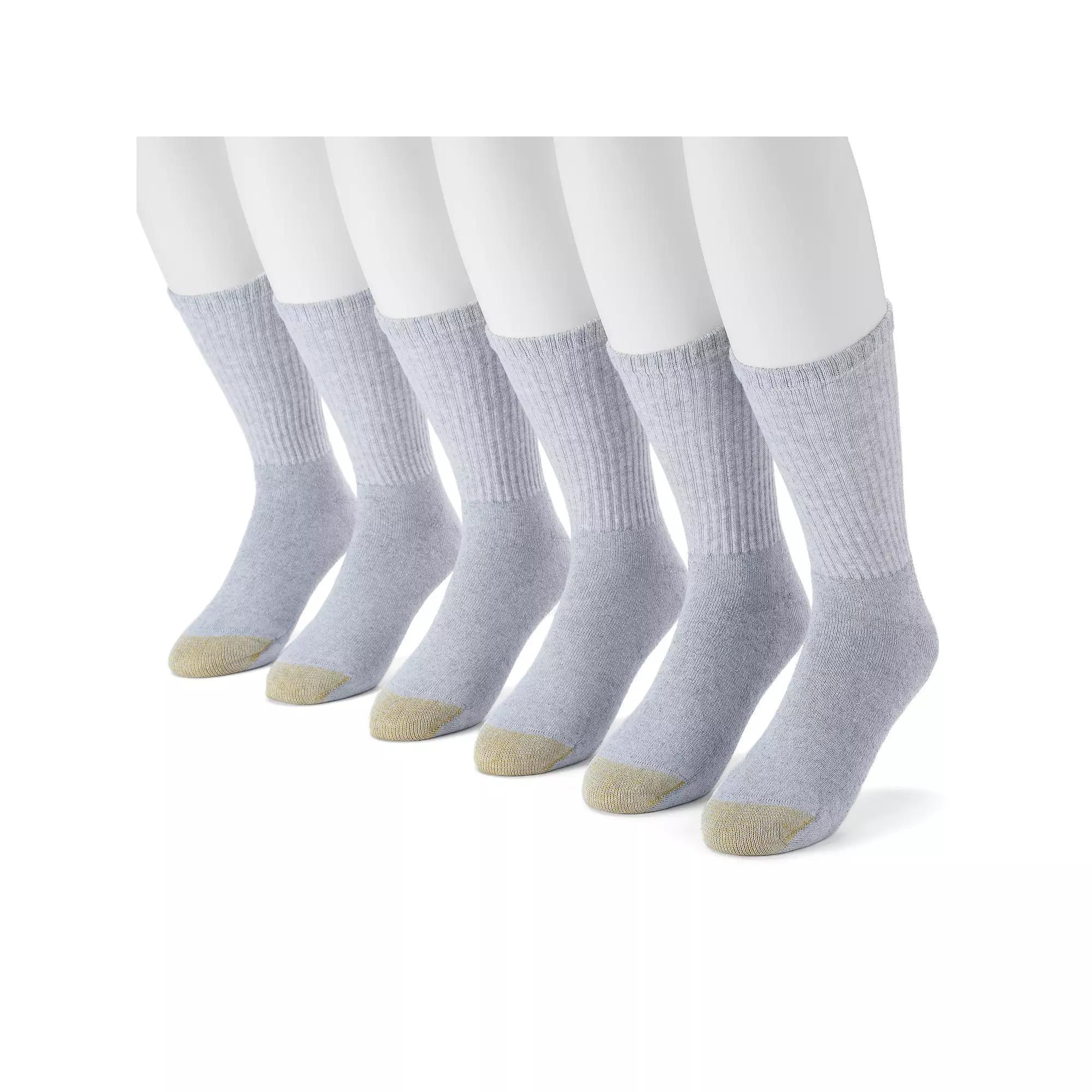 Mens GOLDTOE 6-pack Athletic Cushioned Cotton Crew Socks Product Image