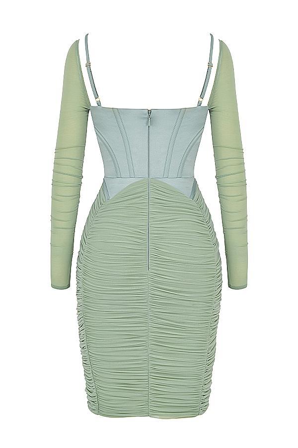 Freyja  green gathered corset dress Product Image