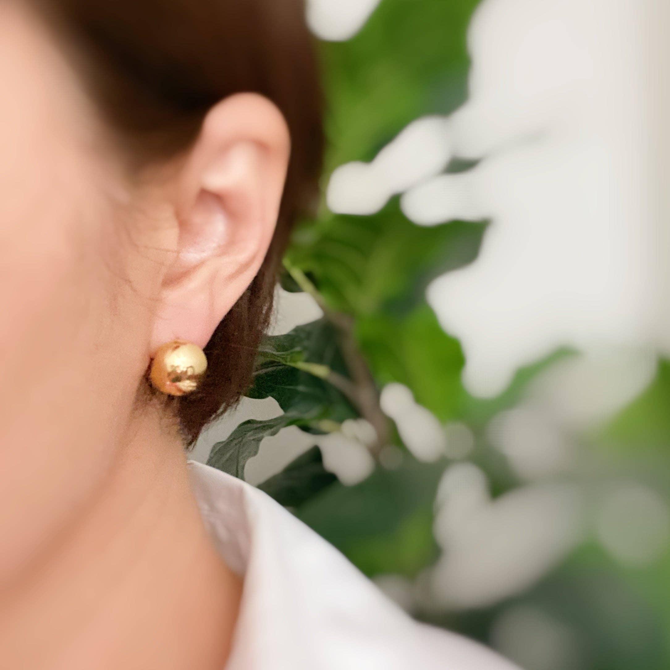 Seamlessly Round Stud Hoop Earrings Product Image