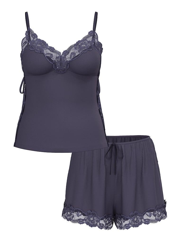 Ribbed Modal & Lace Cami Shorts Set Product Image