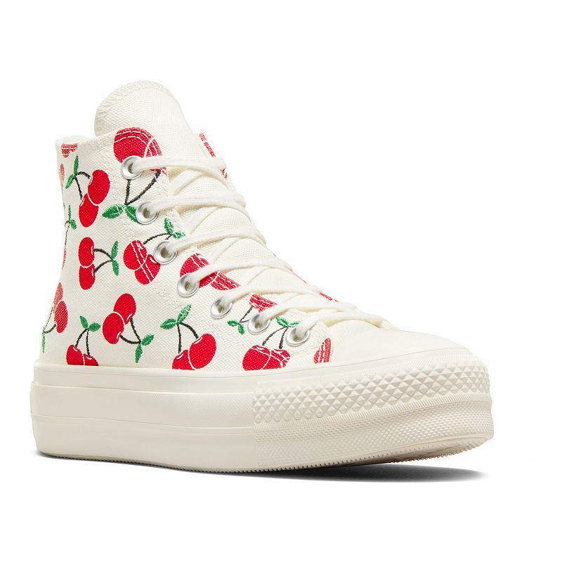 Womens Converse Chuck Taylor All Star Lift High-Top Sneaker - Egret / Cherries Product Image