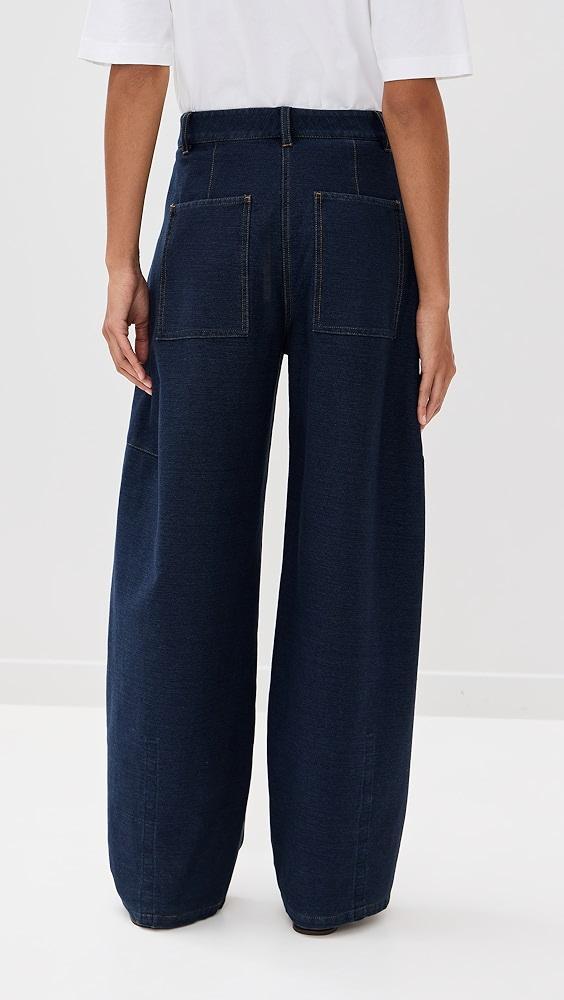 Tibi Indigo Barre Denim Knit Sid Jeans | Shopbop Product Image