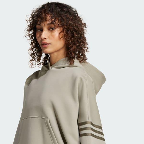 adidas Neuclassics Hoodie Cream White XL Womens Product Image