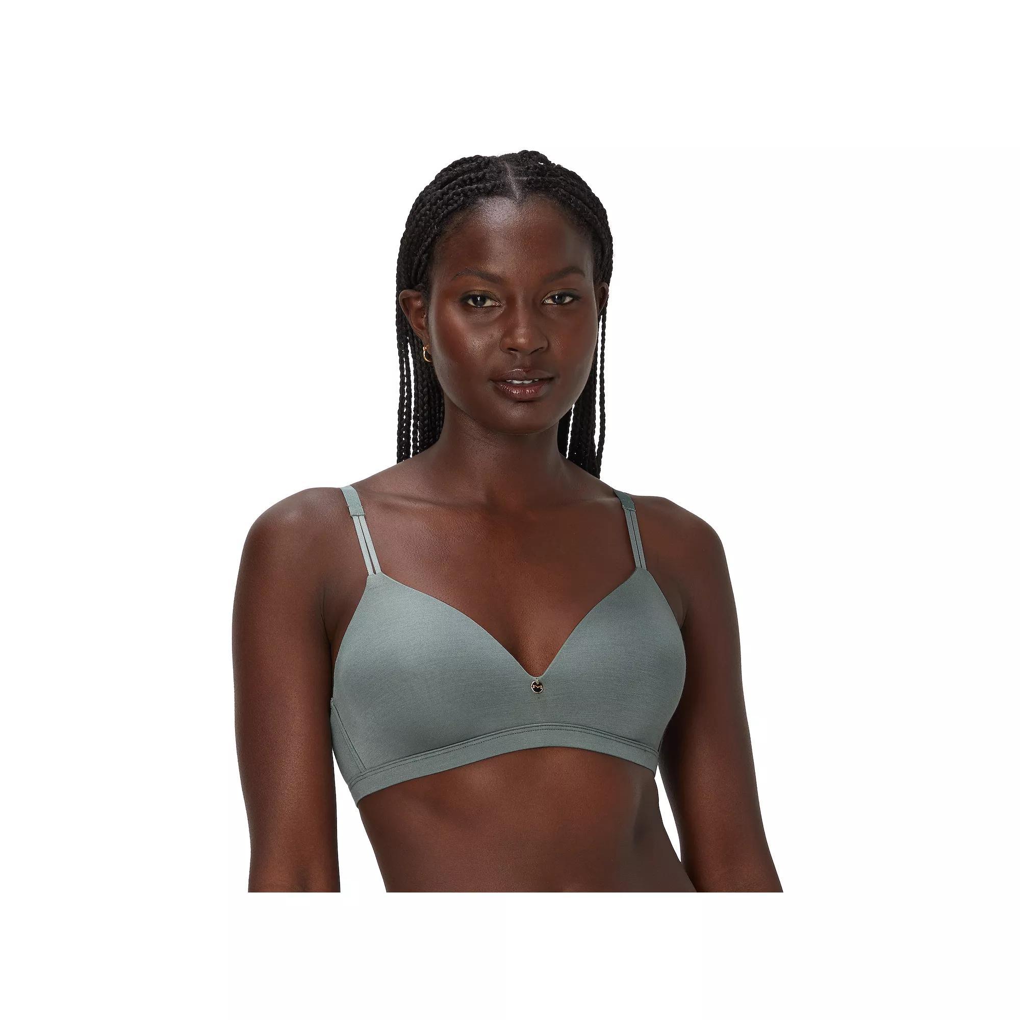 Maidenform Everyday Luxe Wireless T-Shirt Bra with Convertible Straps DM2402, Women's, Size: 38 C, Silver Green Product Image