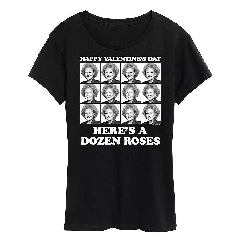 Women's Golden Girls Happy Valentine's Day Roses Graphic Tee, Girl's, Size: XL, Heather Grey Product Image