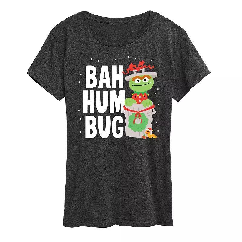 Womens Sesame Street Oscar Bah Humbug Graphic Tee, Girls Product Image