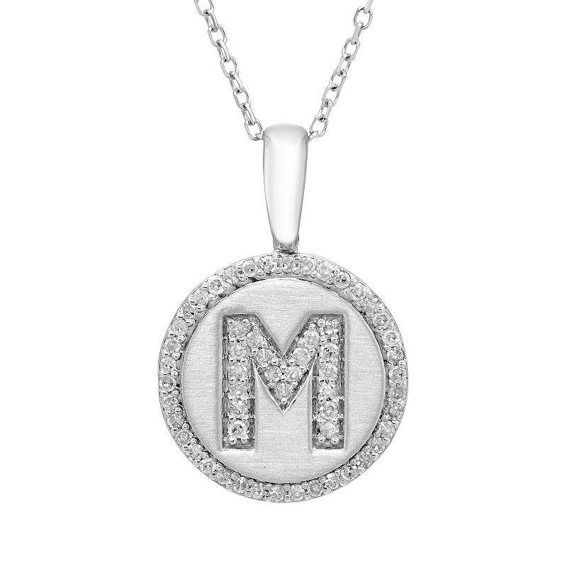 It's Personal Sterling Silver & Diamond Accent Initial Pendant Necklace, Women's, Size: 18" Product Image