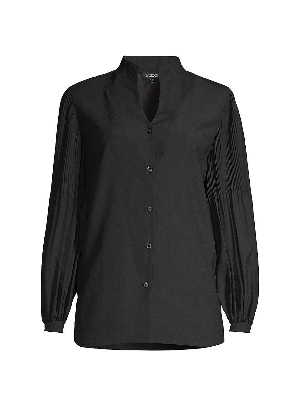 Misook Pleated Balloon Sleeve Blouse Product Image