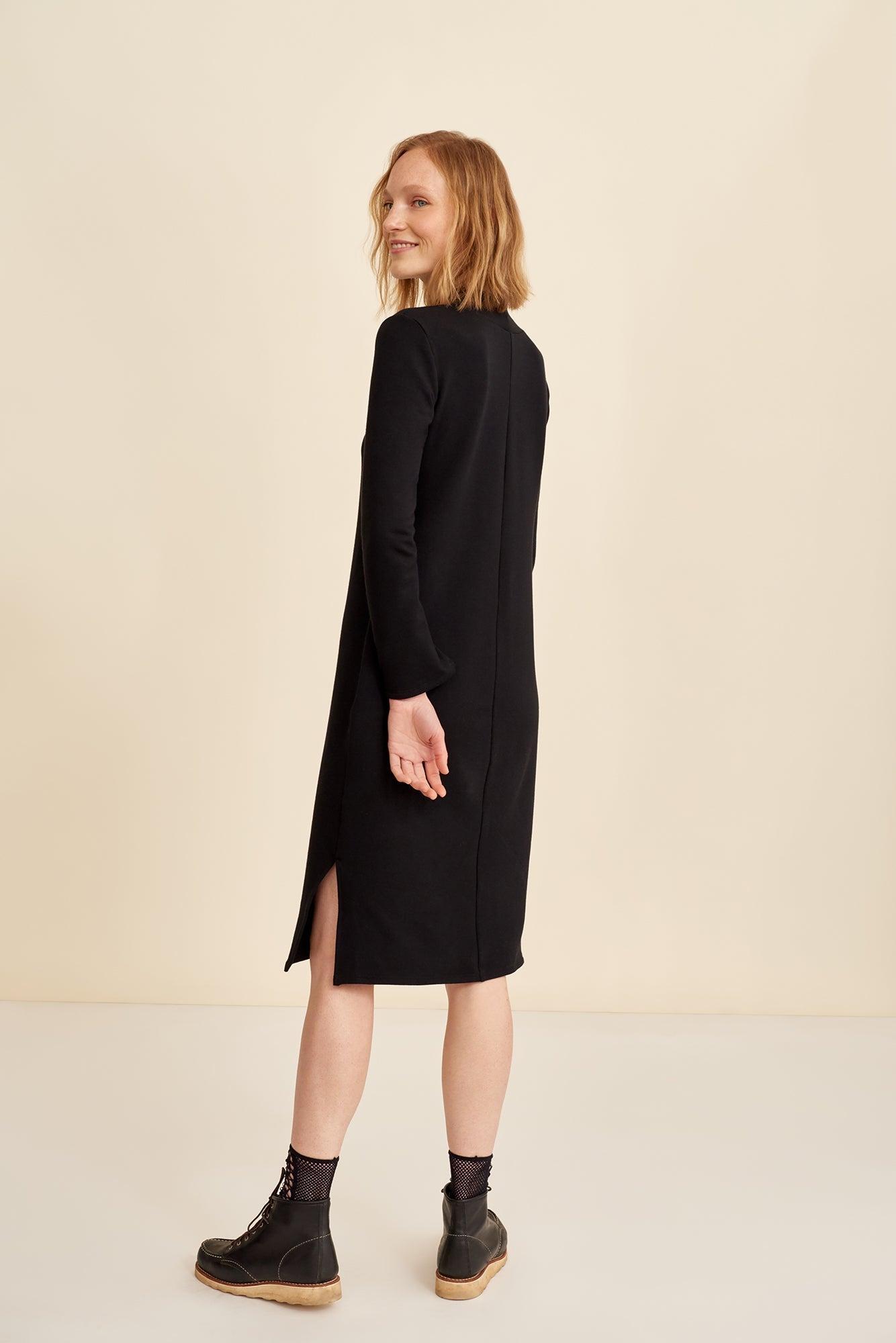 Rose Luxe Fleece Dress - Black - ReAmour Product Image
