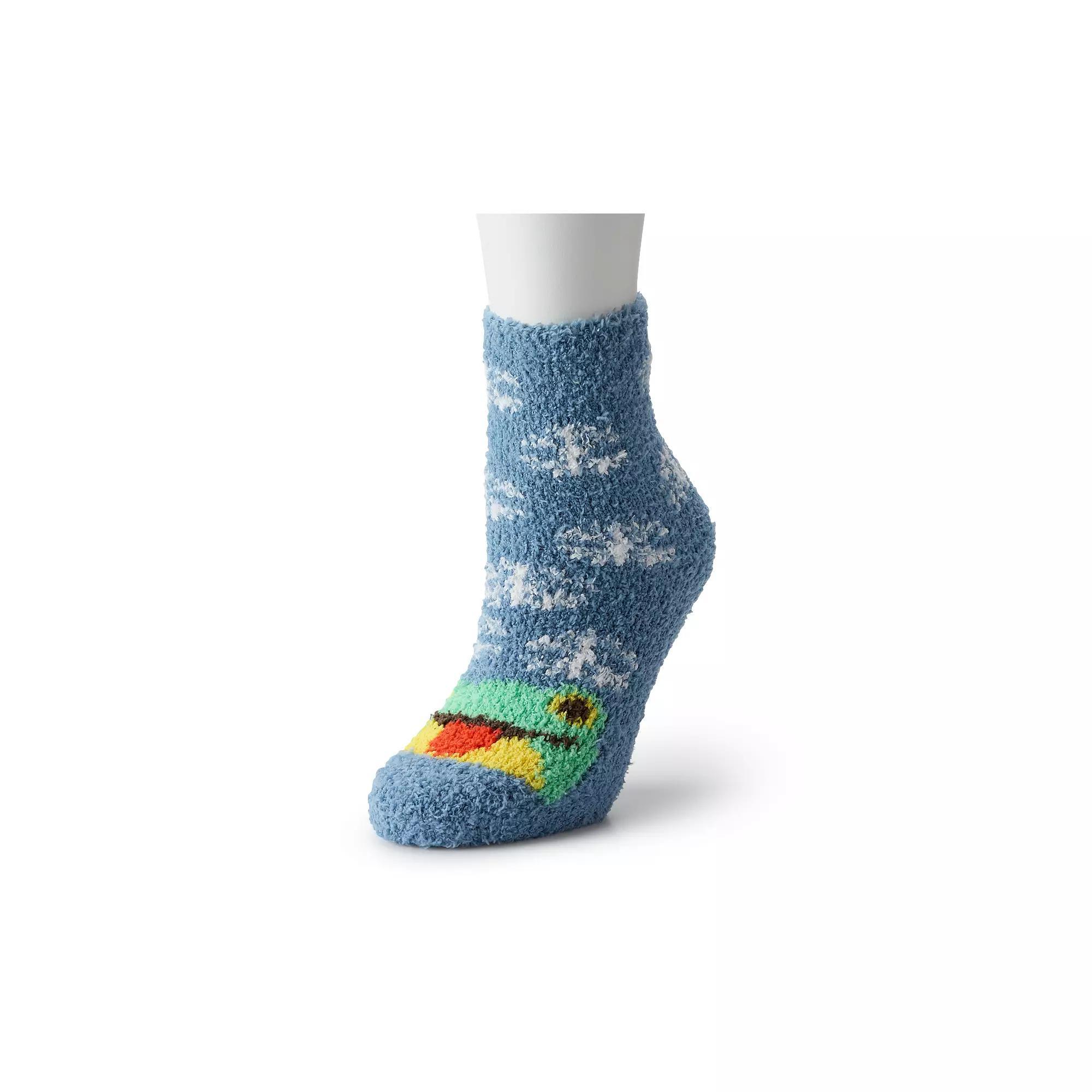 Women's Shine Frog Cozy Slipper Socks, Size: 9-11, Blue Frog Product Image