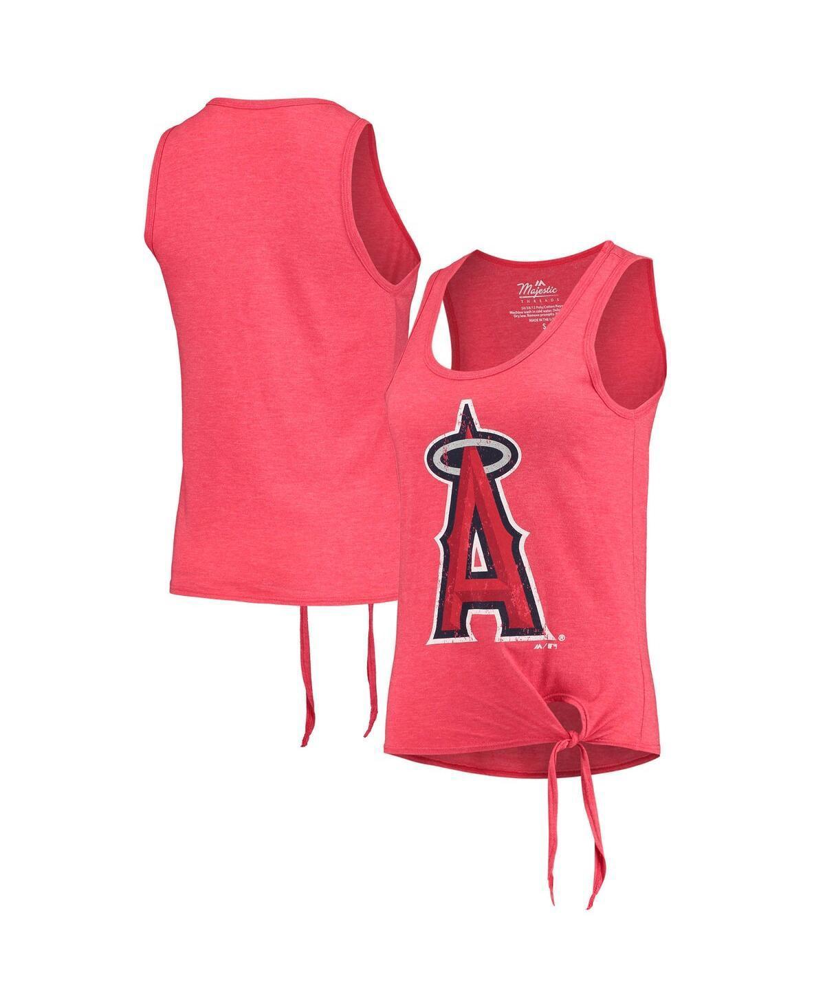 Womens Majestic Threads Los Angeles Angels Scoop Neck Racerback Side Tie Tri-Blend Tank Top Product Image