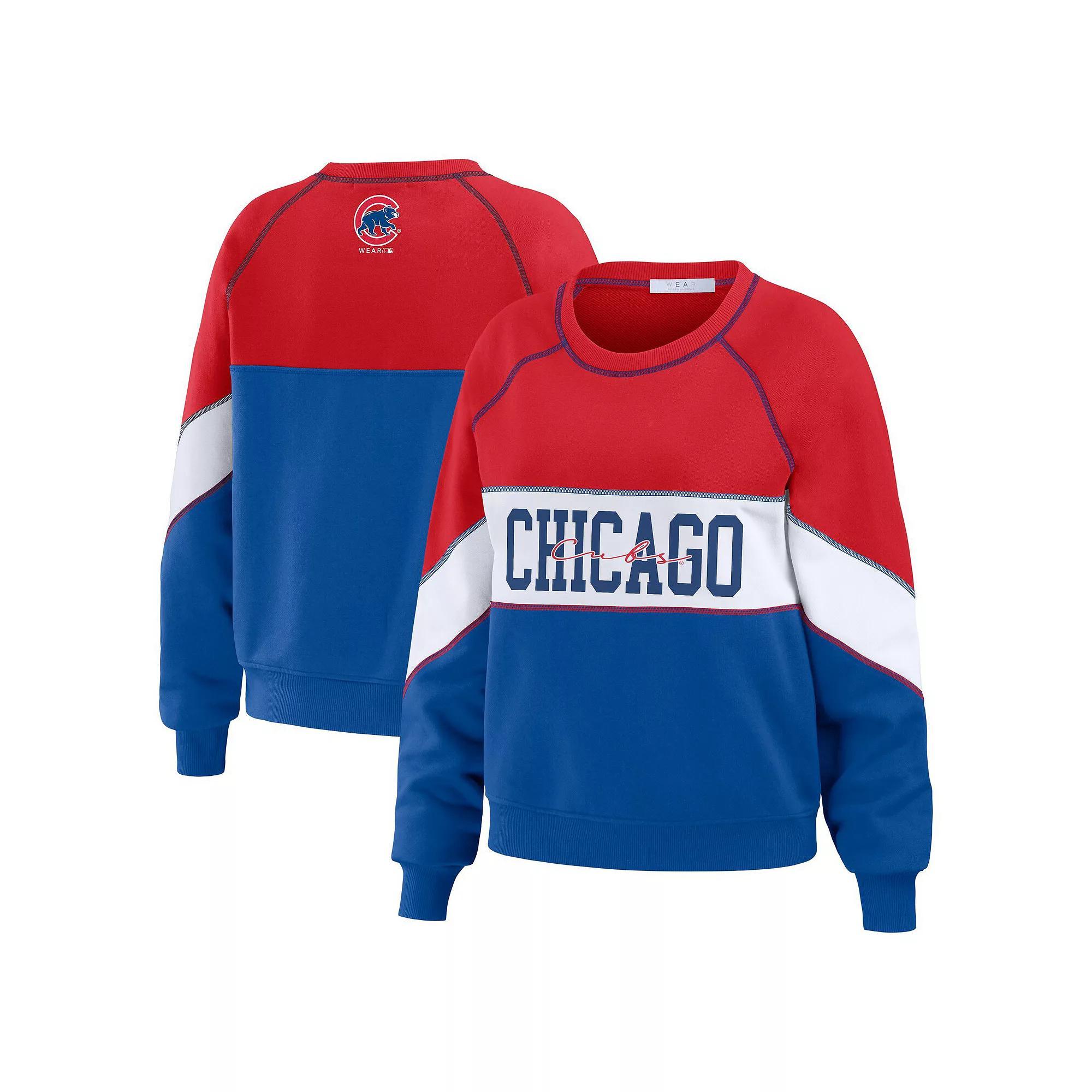 Womens WEAR by Erin Andrews /Royal Chicago Cubs Crewneck Pullover Sweatshirt Product Image