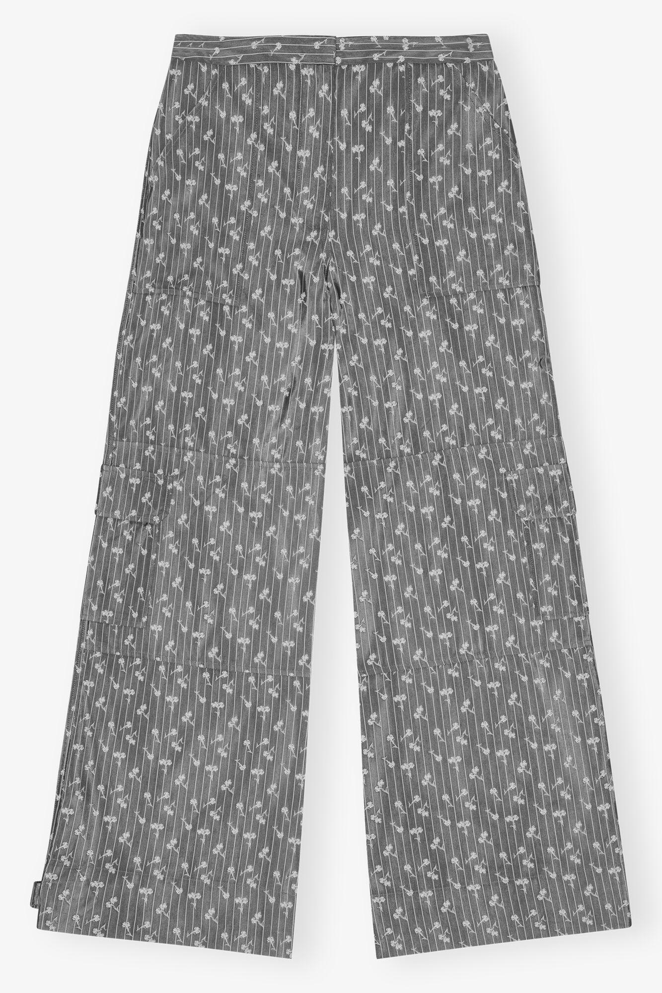 Grey Jacquard Cargo Pants Product Image