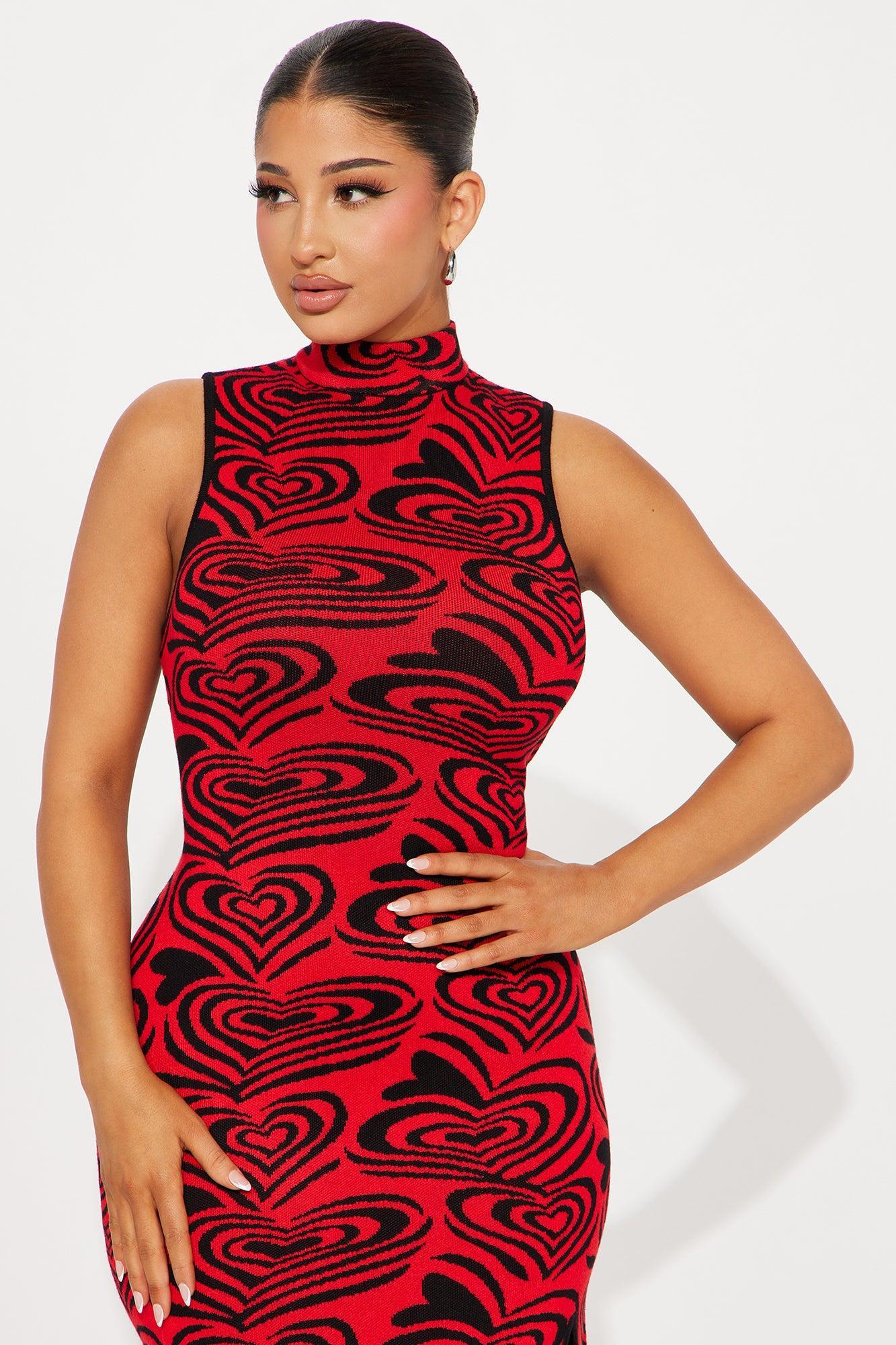 Sweetheart Sweater Maxi Dress - Black/combo Product Image