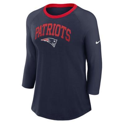 Women's Nike Royal New York Giants Raglan 3/4 Sleeve T-Shirt, Size: XS, Blue Product Image