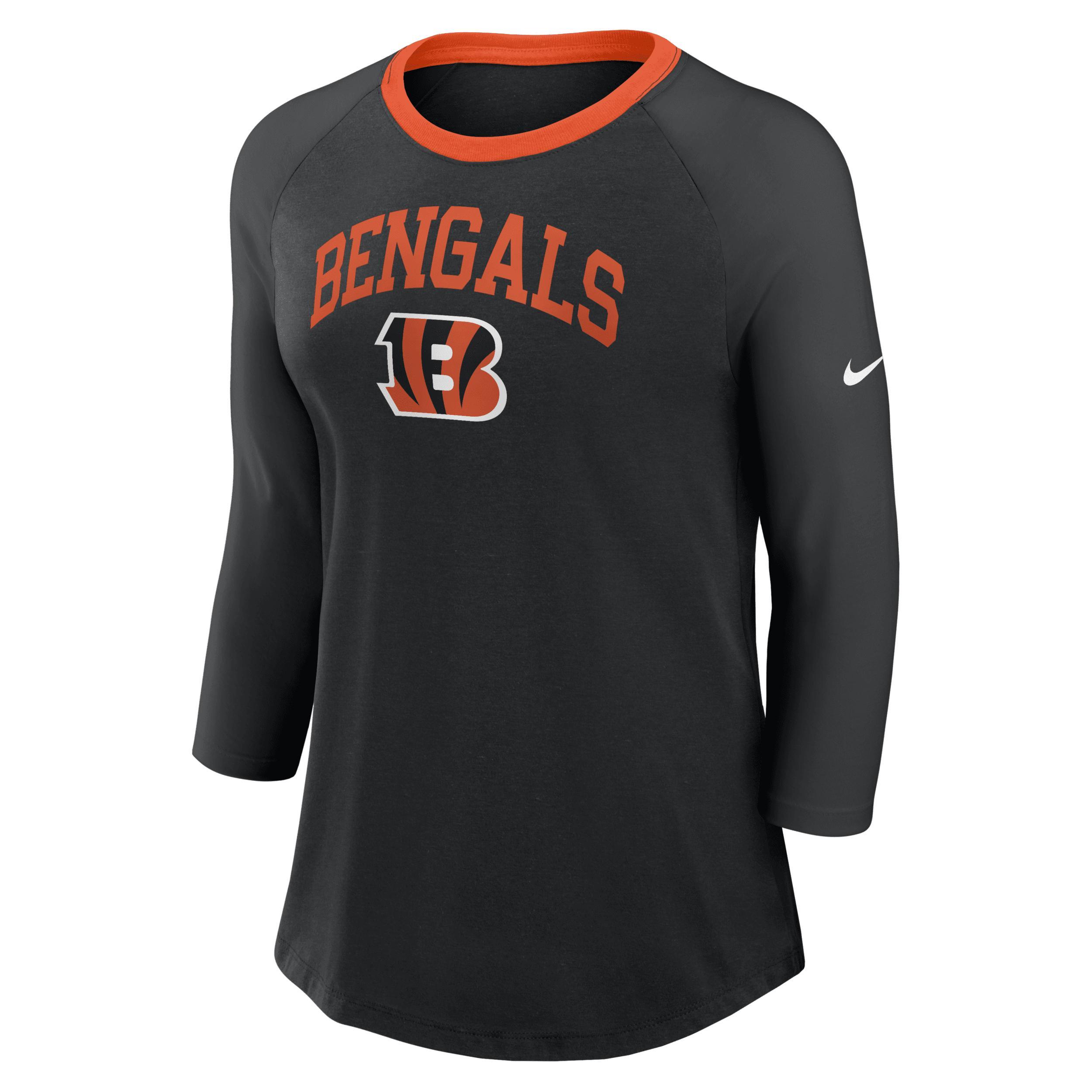Women's Nike Navy Tennessee Titans Raglan 3/4 Sleeve T-Shirt, Size: XS, Blue Product Image