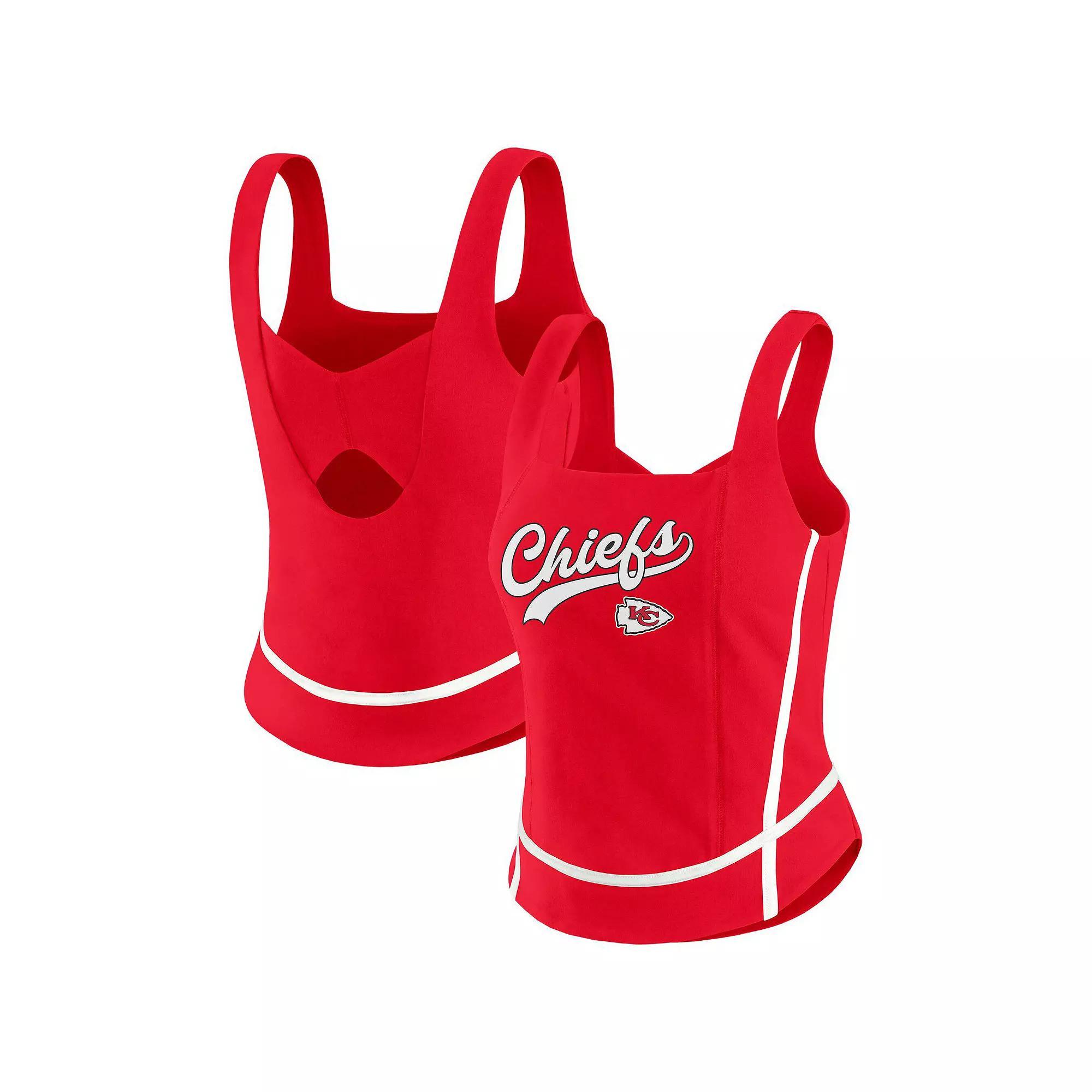 Women's WEAR by Erin Andrews Red Kansas City Chiefs Square Neck Tank Top, Size: Medium Product Image