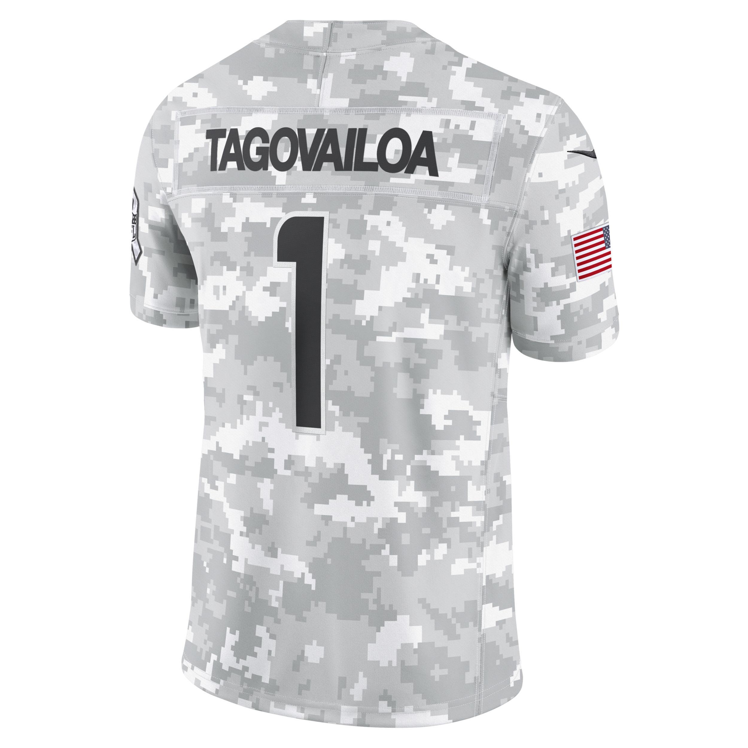 Men's Nike Tua Tagovailoa Arctic Camo Miami Dolphins 2024 Salute to Service Limited Jersey, Size: XL, Team Product Image