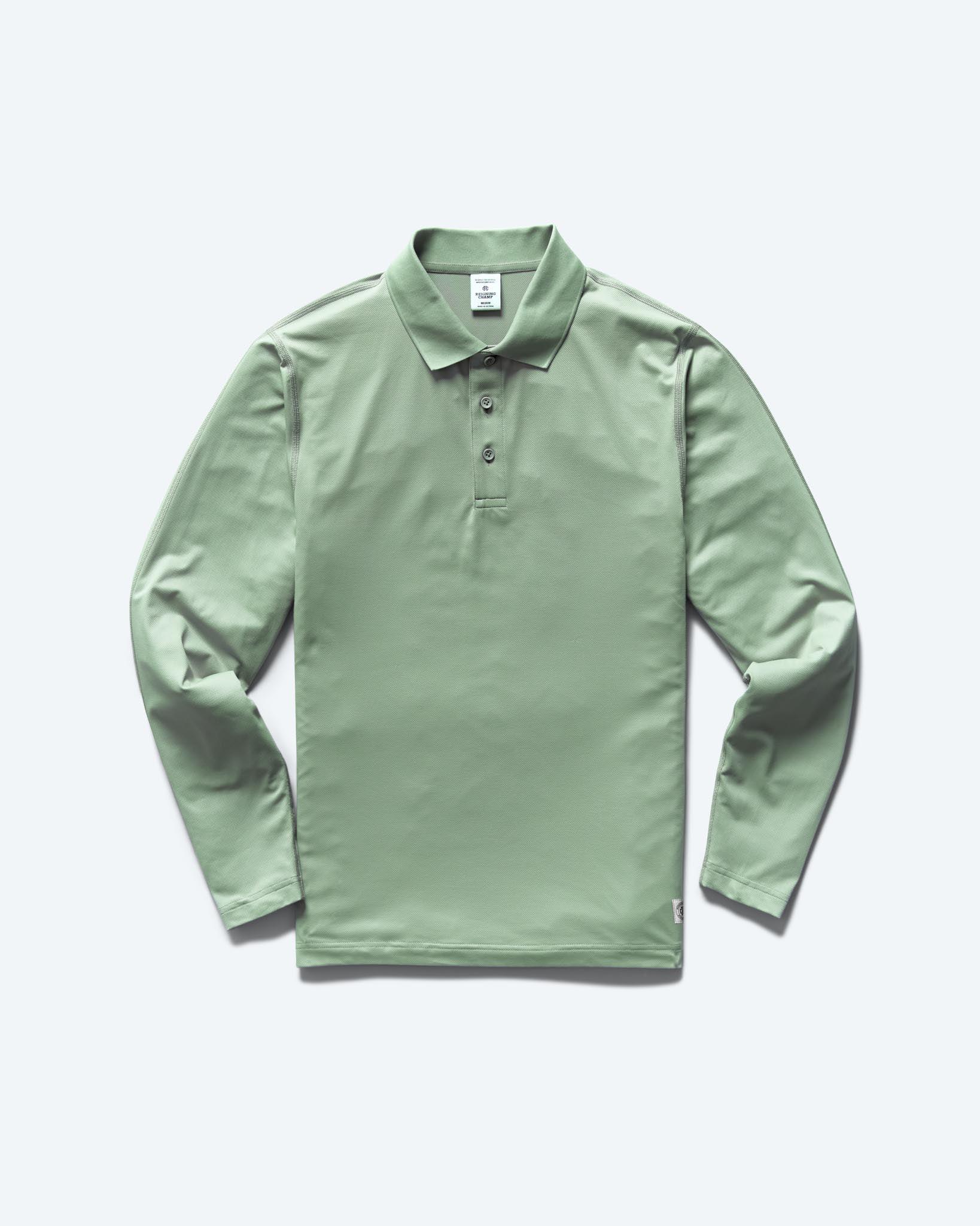 Tech Pique Playoff Long Sleeve Polo - Vault Male Product Image
