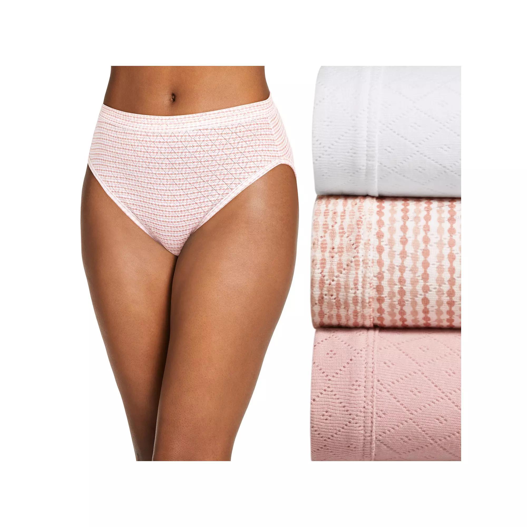 Womens Jockey Elance Breathe 3-pack French Cut Panty Set 1541 Purple Veil Asst Product Image